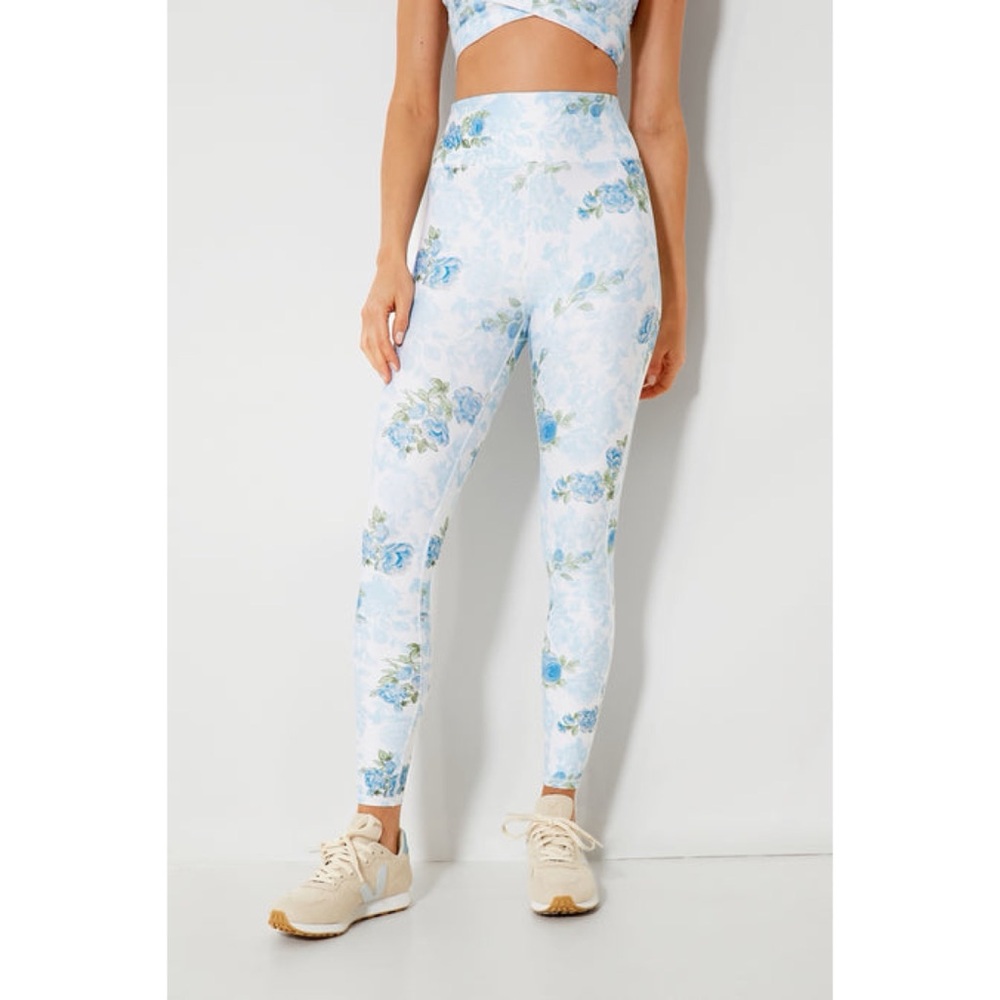 LoveShackFancy Sky Blue Promise Jutta Floral Leggings